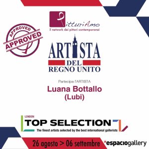 Locandina dell'artista contemporanea Luana Bottallo, in arte LuBi, del Premio Top Selection London 2025