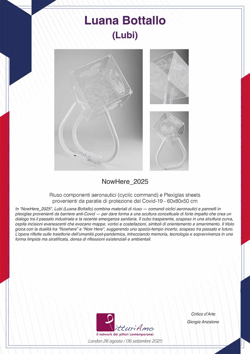 Luana Bottallo, LuBi, critica d'arte all'opera 'NowHere' del critico d'arte Giorgia Anzalone.